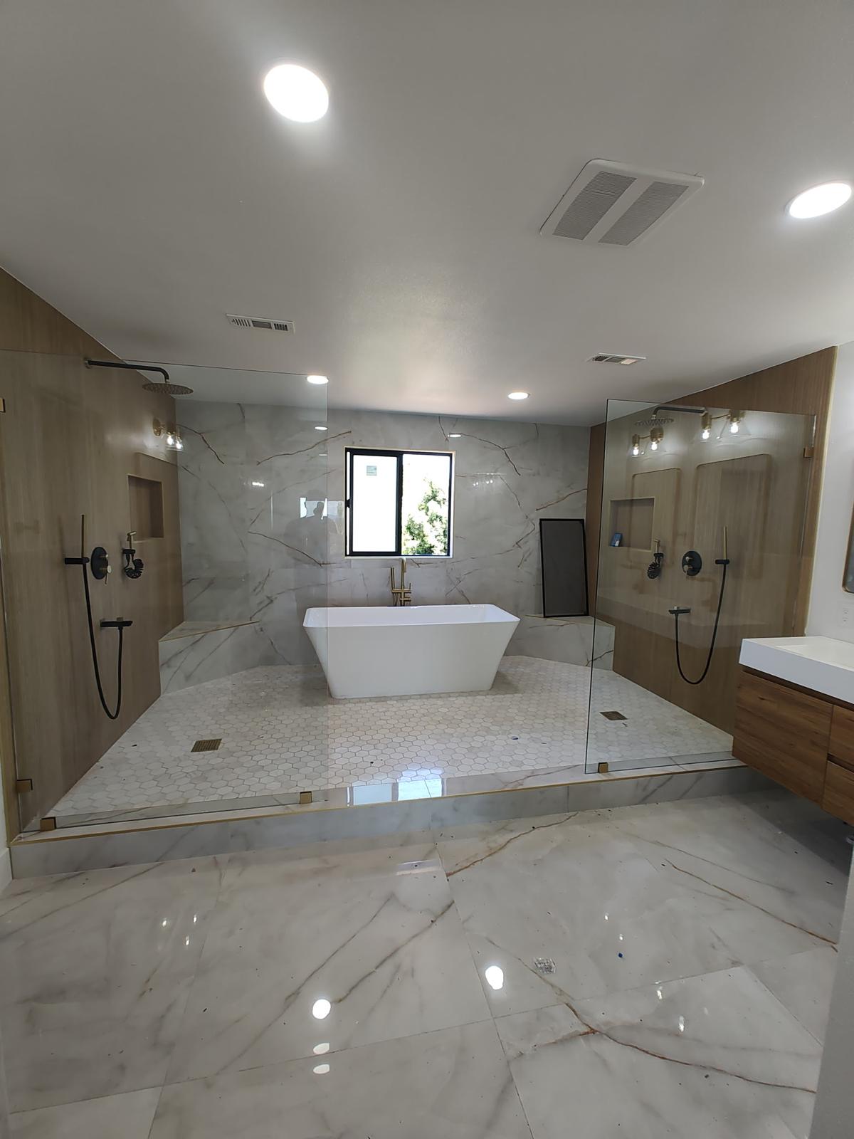 Bathroom remodeling project by Premier Concepts Development Inc.