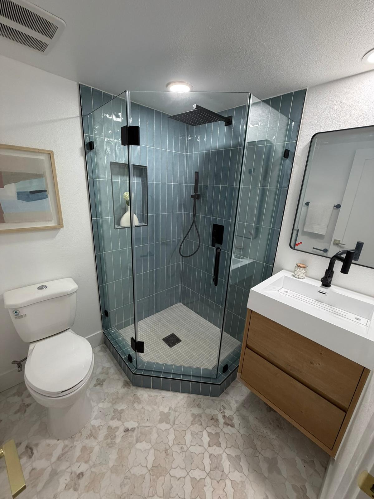 Bathroom remodeling project by Premier Concepts Development Inc.
