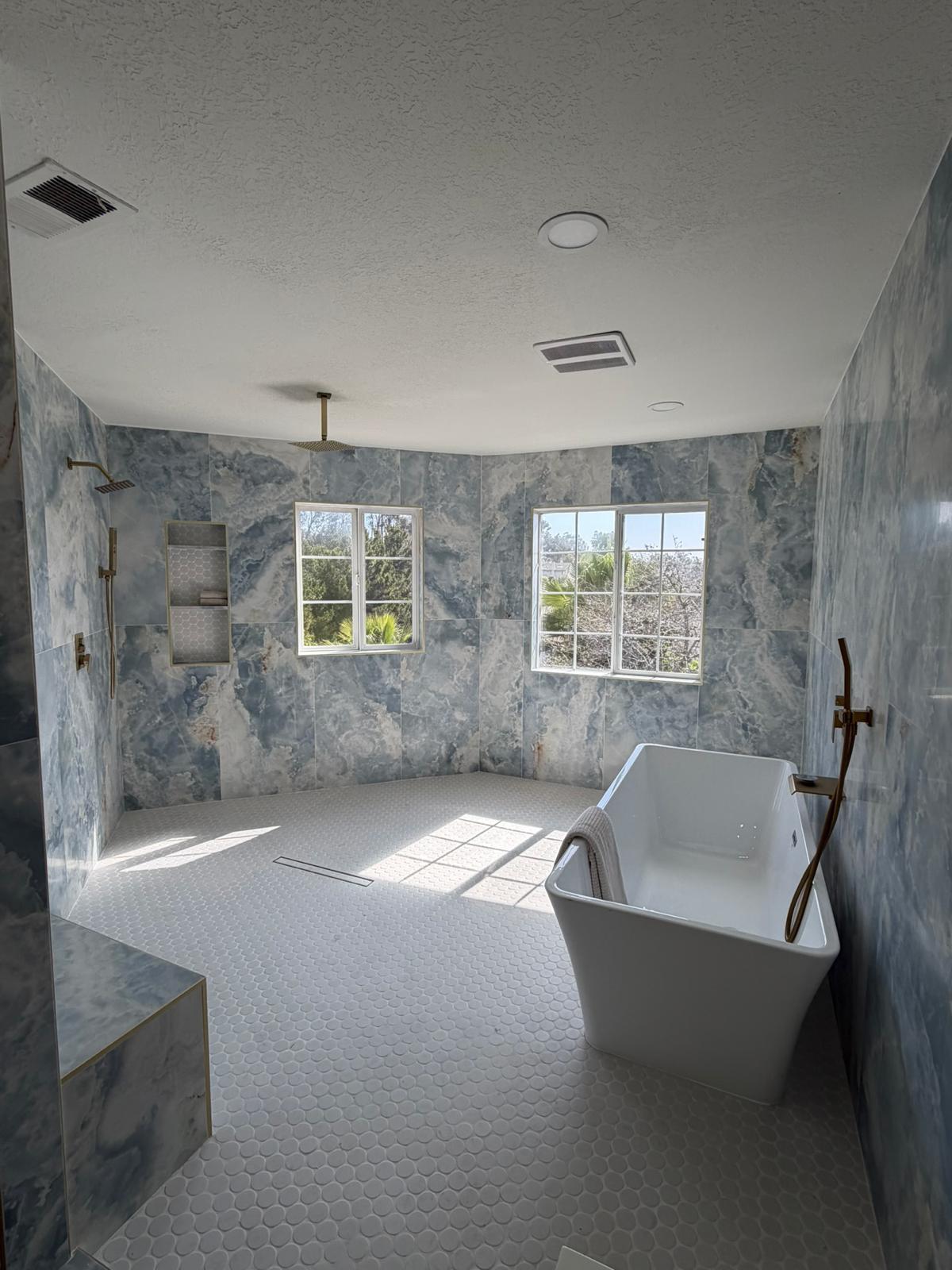 Bathroom remodeling project by Premier Concepts Development Inc.